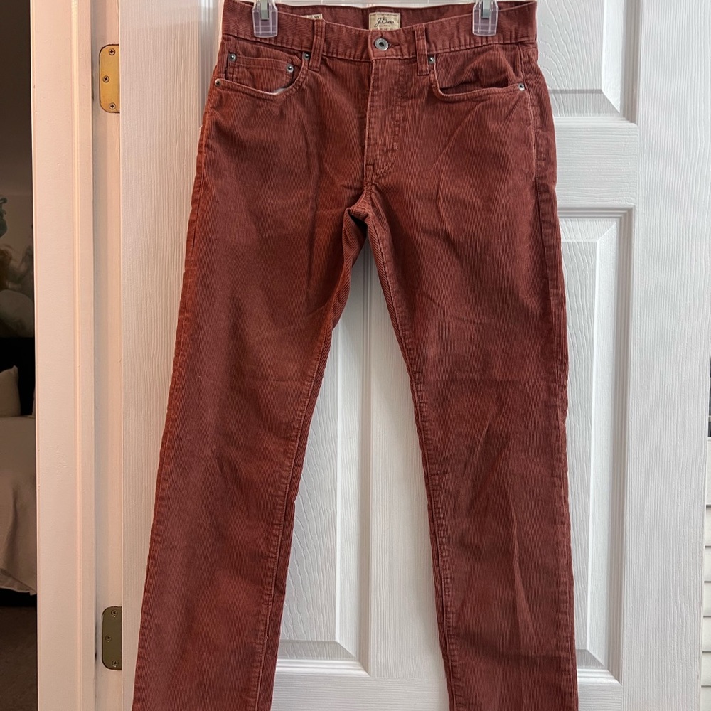 J. Crew Men's Corduroy Pants in Deep Rust